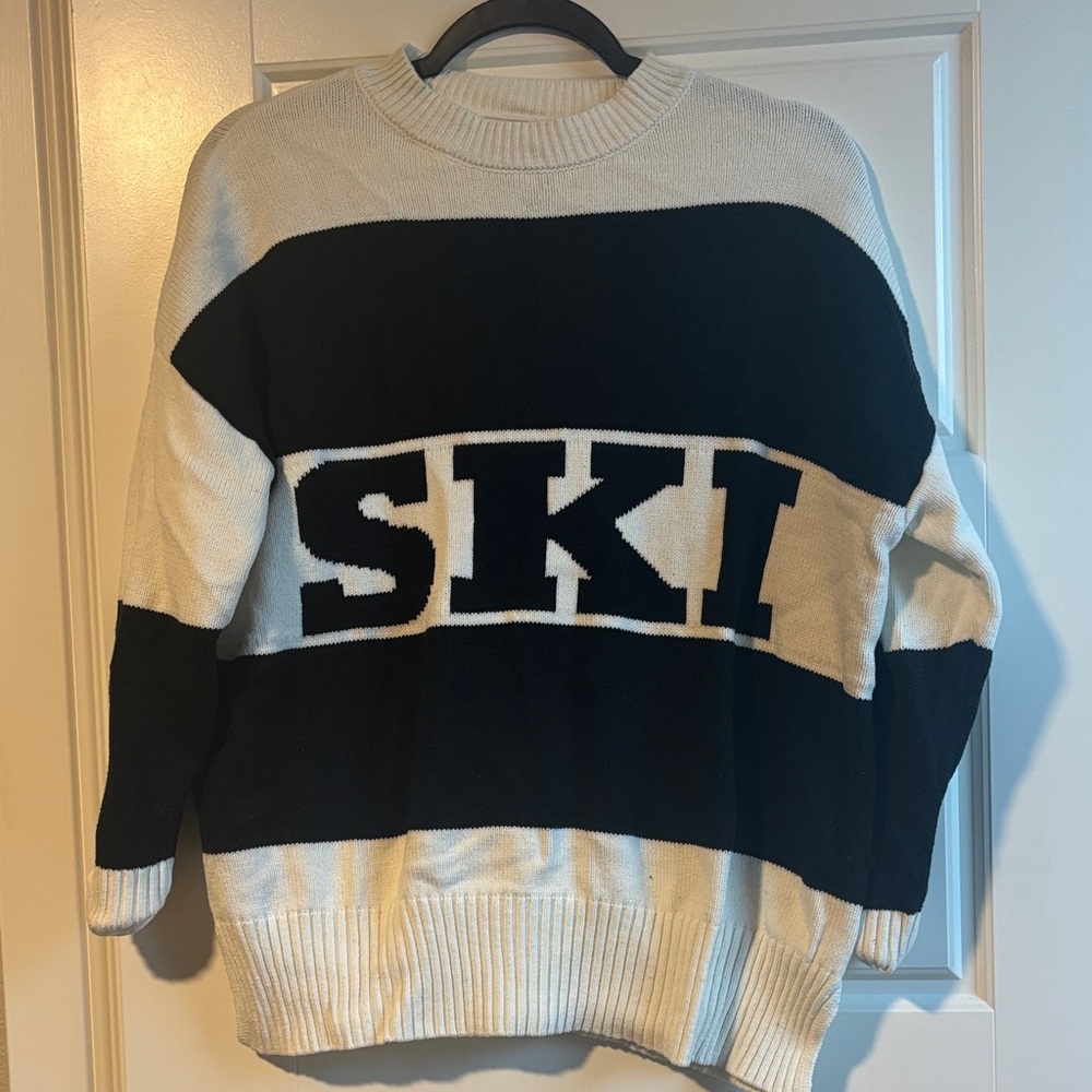 Sincerely Jules Black and White Crew Neck Sweater